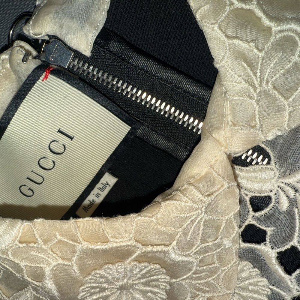 Gucci Ivory Floral Lace Blouse